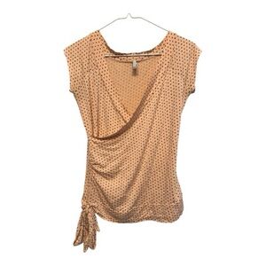 Amisu Peach Polka Dot Blouse Medium